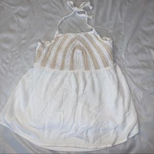Justice girls white crochet dressy halter top